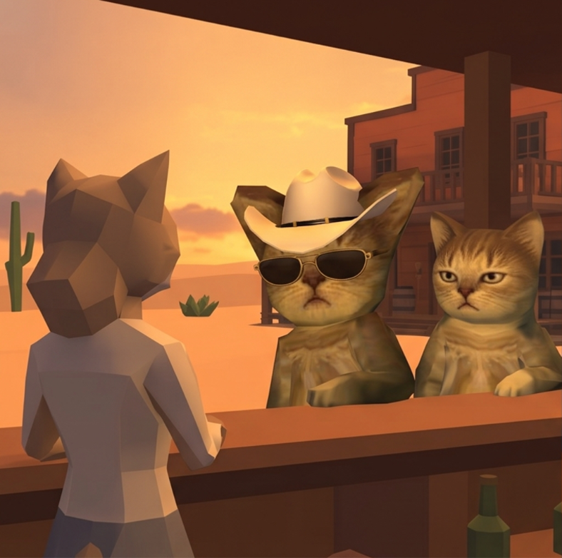 Catboy at the saloon bar